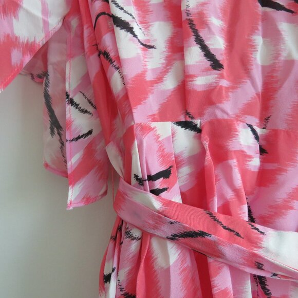 CLAUDIE PIERLOT Rabanel 100% Silk Crepe De Chine Abstract Print Ruffle Dress NWT - Picture 5 of 15